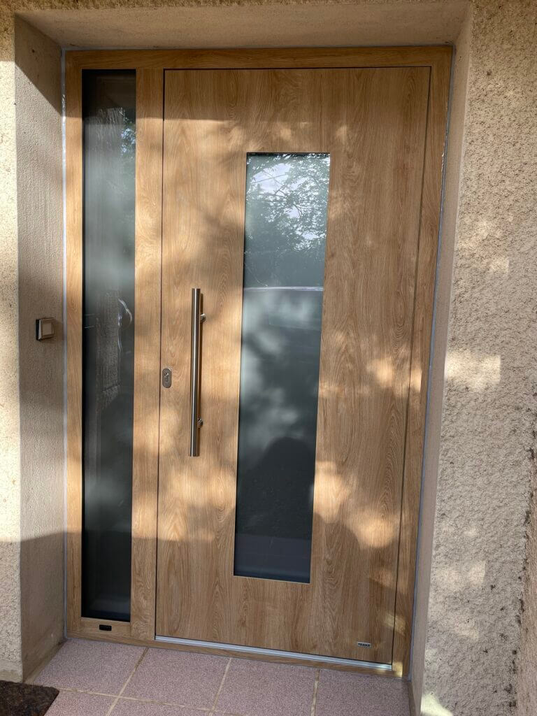 Bati Réno - Changement porte d'entrée Aluminium imitation bois- Tarn