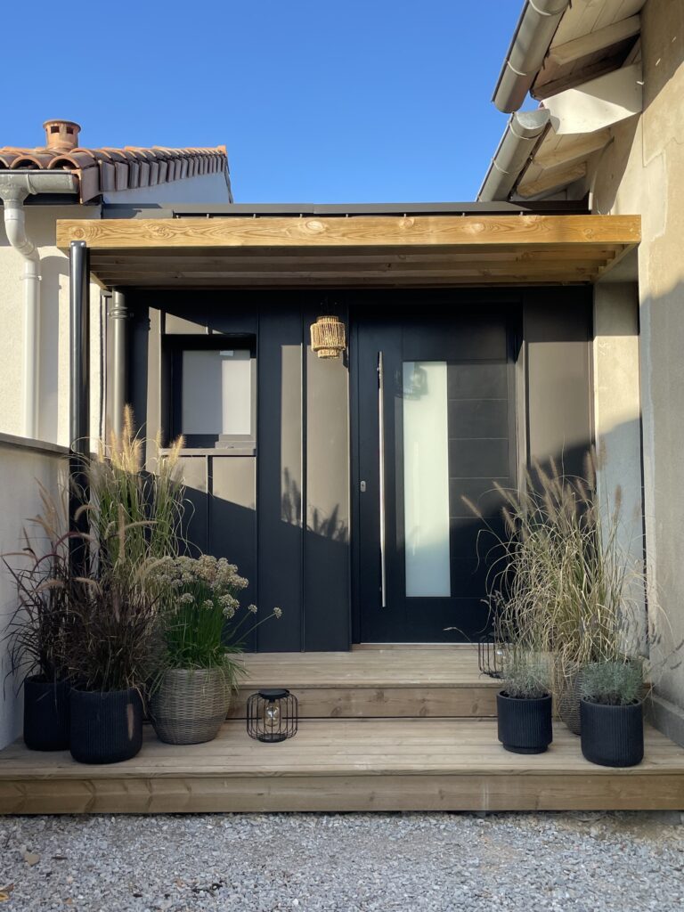 Extension ossature bois bardage zinc Castres